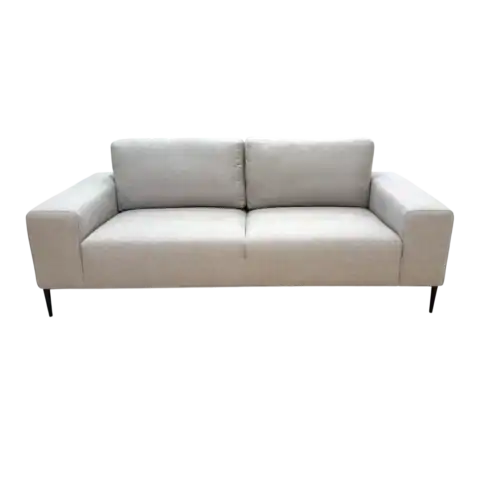Balcon ou salon : canapé Dahlia 3 places gris, design moderne et confort optimal. Parfait pour un intérieur contemporain, facile à associer avec divers styles de décoration.