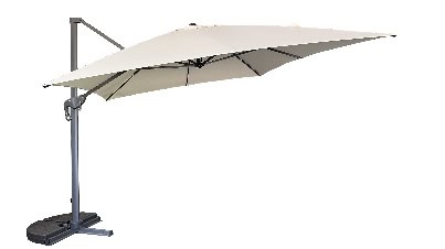 Parasol de jardin beige idéal pour week-end en extérieur, protection solaire et détente dans votre jardin ou terrasse durant le week-end.