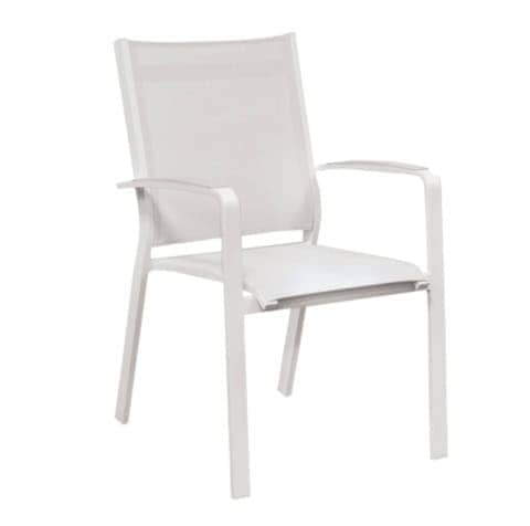 Chaise blanche de jardin, idéale pour l'extérieur, design moderne, confort optimal, design élégant, mobilier d'extérieur résistant aux intempéries, meuble de terrasse.