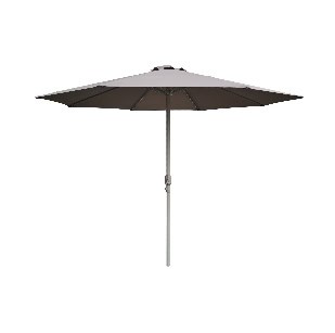 Parasoleil de jardin taupe, 3 mètres, avec 8 baleines en aluminium et mât crème, idéal pour l'ombrage lors des journées ensoleillées.