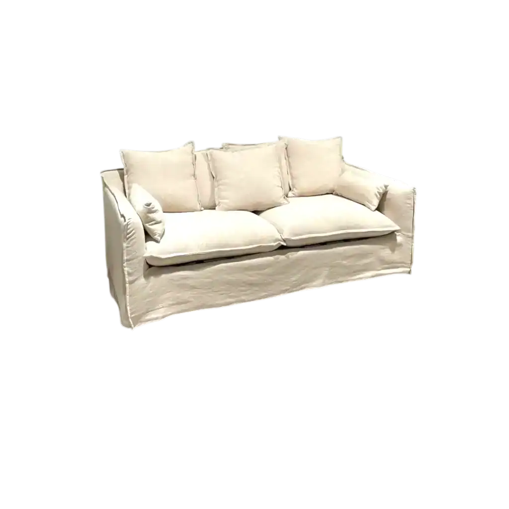 Canapé convertible déhoussable beige pour salon, pratique et confortable, idéal pour accueillir des invités ou optimiser l'espace dans votre intérieur.