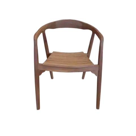 Fauteuil en teck EPSILON, parfait pour les repas en extérieur ou intérieur, alliant design élégant et durabilité. Idéal pour une ambiance chaleureuse et naturelle.