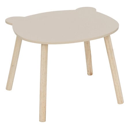 Une petite table moderne en bois clair, idéale pour un salon ou une chambre, apportant élégance et simplicité à votre décoration intérieure.
