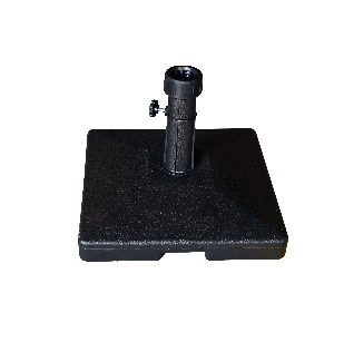 Pied de parasol carré noir de 45x45 cm, poids maximum de 25 kg, idéal pour stabiliser votre parasol extérieur. Facile à installer et durable, parfait pour les espaces de détente et de jardin.