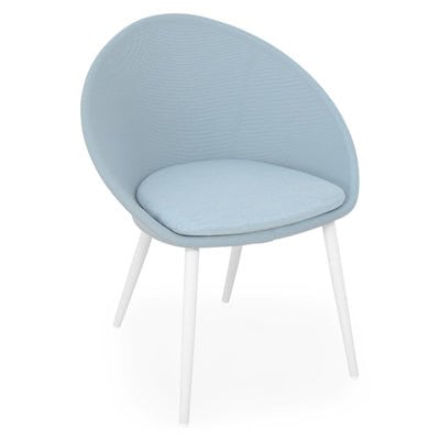 Chaise en aluminium avec assise en textilène gris, idéale pour un mobilier extérieur moderne et confortable, parfaite pour profiter du week-end en plein air.