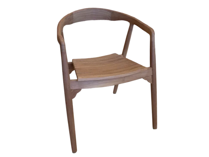Fauteuil repas en teck EPSILON, design élégant et naturel pour votre salle à manger. Parfait pour un style moderne et chaleureux, idéal pour les repas en famille ou entre amis.