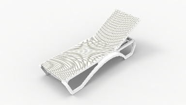 Chaise longue de piscine blanc avec structure en résine et toile taupe, idéale pour détente et relaxation extérieure, résistante aux intempéries et facile d'entretien.