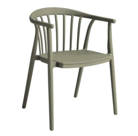 Sculpture en plastique moderne de fauteuil cappuccino avec accoudoirs, idéal pour décoration intérieure et extérieure.