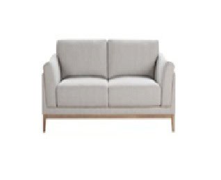 Sofa moderne en tissu gris clair, parfait pour un salon convivial et élégant, idéal pour se détendre pendant le week-end.