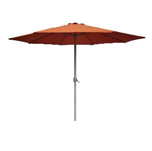 Parasol de jardin Terra-cotta 3 mètres avec 8 baleines et mât en aluminium crème, idéal pour l'ombrage lors des journées ensoleillées. Design élégant et robuste pour votre espace extérieur.