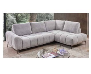 Canapé d'angle gris clair, élégant et confortable, parfait pour un salon moderne. Idéal pour les moments de détente en famille ou entre amis, avec un design épuré et tendance.