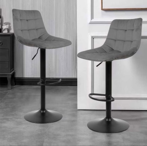 Salière en tissu gris foncé avec assise confort et support réglable.